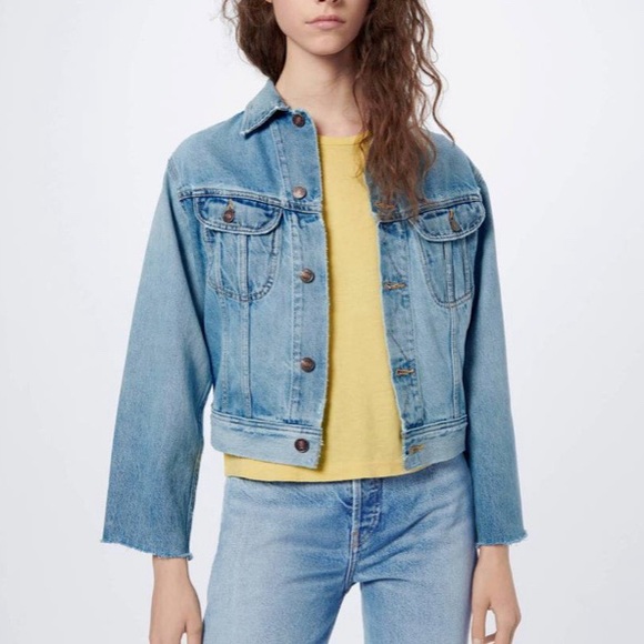 redone cropped denim jacket